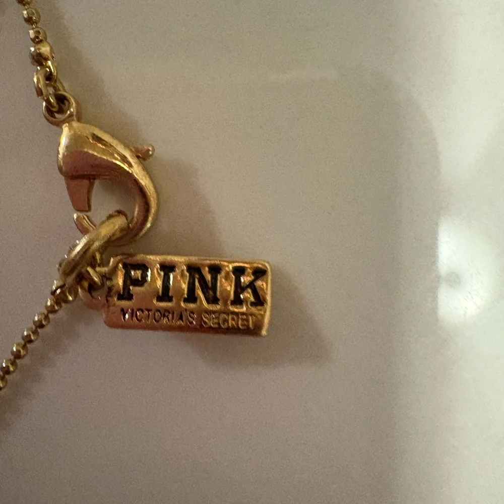 Victoria's Secret Gold Necklace with Pink Charms - Picture 3 of 3